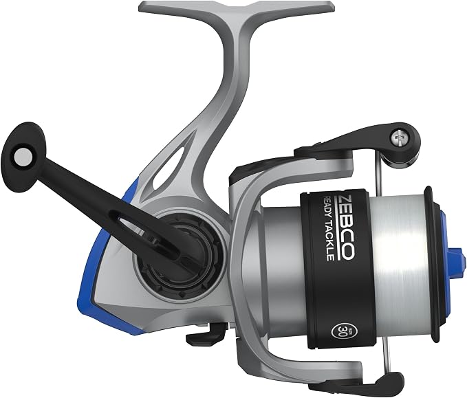 Zebco Ready Tackle Spinning Combo, 5-Foot 6-Inch, 2-Piece Fishing Rod, Size 30 Reel, 8-Pound Line, 29-Piece Tackle Kit