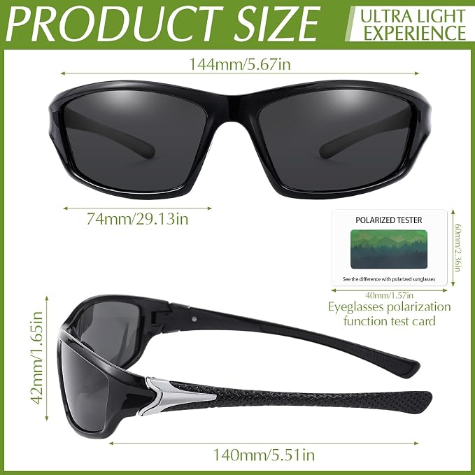 4/5Pack Polarized Sports Sunglasses for Men Women Baseball Cycling Running Fishing UV Protection Sun Glasses