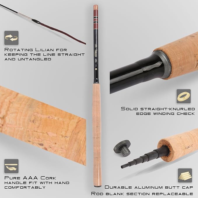 Maxcatch Tenkara Fly Fishing Rod and Combo 7:3 Action, 9/10/11/12/13ft/Triple Zoom 8'10''/9'9''/10'6'',10'8''/11'10''/12'9''