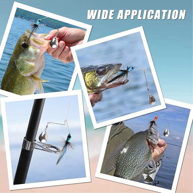 Spinnerbait Fishing Lures for Bass Trout Pike 6pcs Mini Rooster Bait Tail Fishing Spinner Lures Crappie Perch Bluegill Panfish Hard Metal Spinner Bait Jigs Freshwater Saltwater