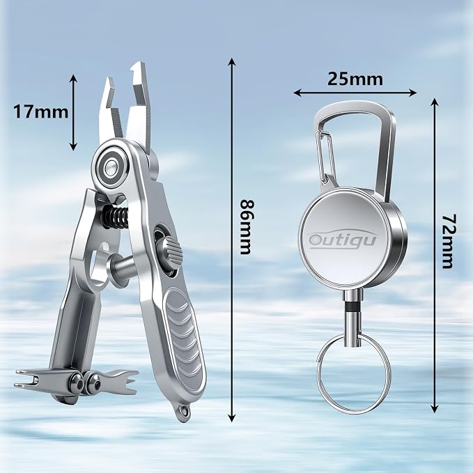 Multifunctional Fishing Line Cutters – Fly Fishing Nippers with Retractors, 420 Stainless Steel Knot Tying Tool and Braided Line Scissors Clippers, Rustproof Fishing Gear Gifts for Men