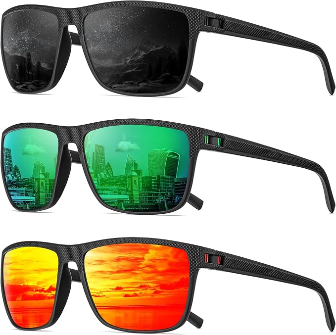 Polarized Sunglasses Men, Mens Sunglasses Polarized UV protection Lightweight Sun Glasses for Driving Fishing Golf