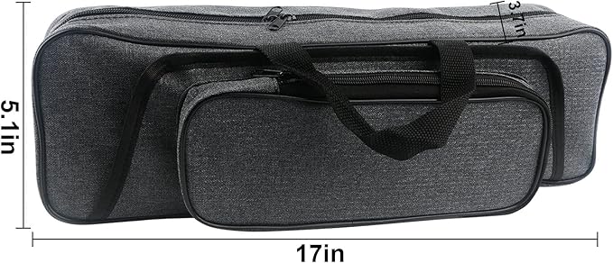 Hikary 43CM/17Inch Fishing Rod Case - Portable Folding Fishing Pole Tackle Storage Bag (gray)