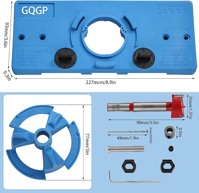 35mm Hinge Jig Concealed Hinge Hole Saw Jig Higne Drilling Jig Hole Guide Woodworking for Kitchen Cabinet Door Hinge