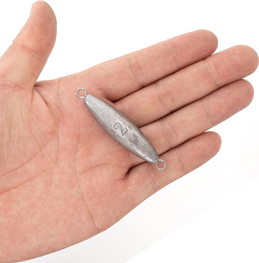 BLUEWING Torpedo Sinker Through Wire Fishing Weight Saltwater Bullet Lead Double Ringed 2oz-48oz
