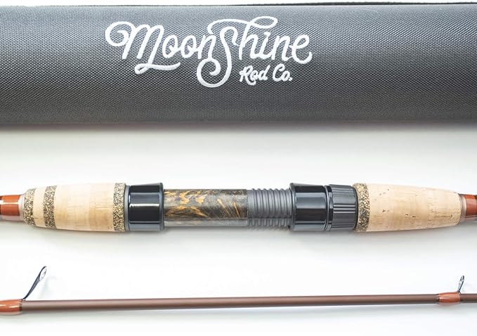 Moonshine Rod Company Fast Action Fly Fishing Rod – Carbon Fiber Graphite Rod with Zippered Travel Case – Drifter II, Vesper, Epiphany ESN, Outcast, Phantom & Rambler Series - 2WT up to 12WT Rods