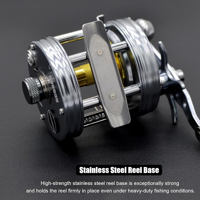 X-Tribe Round Baitcasting Fishing Reel, Synchronized Level Wind System, 17 LBs Powerful Carbon Drag, 5.3:1 Gear Ratio, Single Power Handle, All Metal Frame and Side Covers for Saltwater