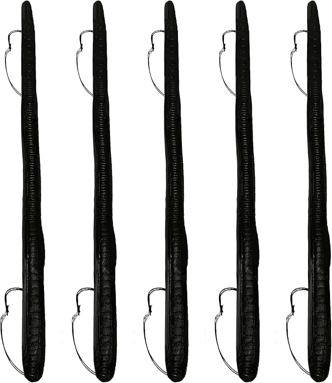 DeLong Lures 6" KILR Worm – Made in USA Weedless Pre-Rigged Soft Plastic Swimbaits, Extra Durable Bass Fishing Lures for Pike and More, 5-Pack Variety
