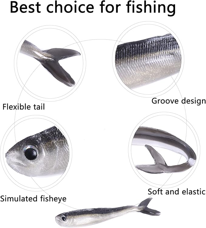 Paddle Tail Swimbaits,Soft Plastic Fishing Lures Swim Baits for Bass Fishing,30/50pcs with Box,Soft Plastic Swimbaits for Bass Trout Crappie Lures Kit for Saltwater Freshwater