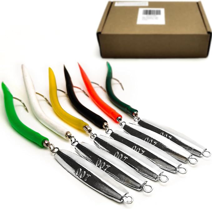 Diamond Jigs Saltwater Fishing Lures, 1-16oz Flat Metal Jigging Spoon Baits for Surf Fishing Bottom Bouncing Sinking Casting, Vertical Ocean Lures for Bluefish Striper Tuna Salmon Freshwater