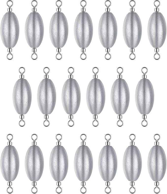 THKFISH Fishing Weights Inline Weights Trolling Sinkers Swivel Weights Quick Set Up Lead Fishing Sinker with Inner Swivel