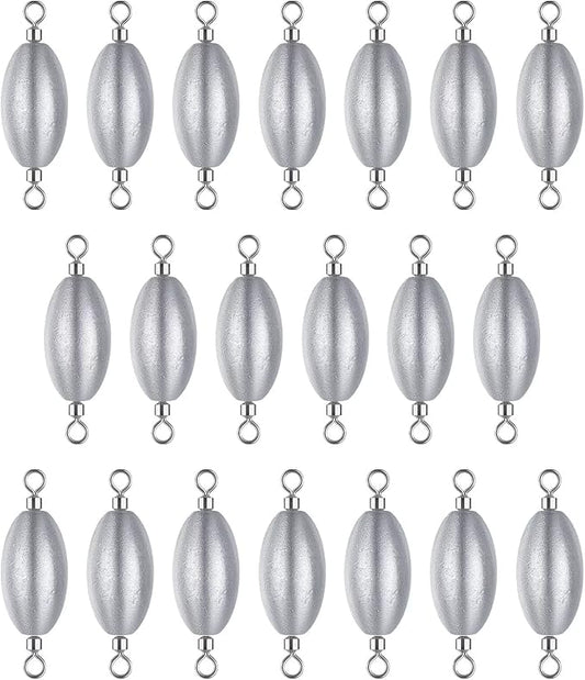THKFISH Fishing Weights Inline Weights Trolling Sinkers Swivel Weights Quick Set Up Lead Fishing Sinker with Inner Swivel