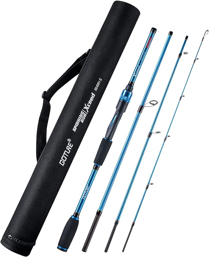 Goture Travel Fishing Rods, 4 Piece Fishing Pole with Case/Bag, Casting/Spinning Rod,Ultralight Fishing Baitcasting Rod 7ft for Saltwater Trout, Bass, Walleye, Pike