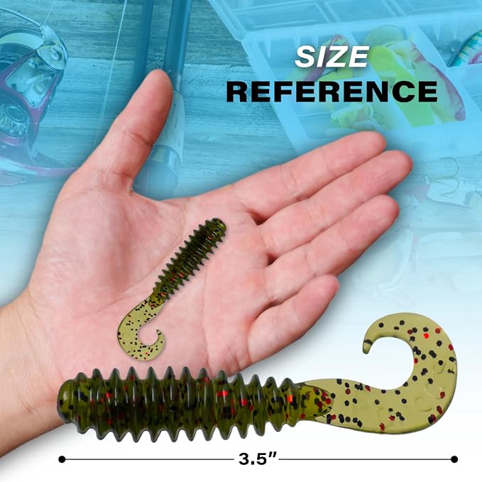 Galida's Grubz Soft Plastic Fish Bait Lures for Fishing | Fishing Bait Lure with Deep Ribs | Great for Beginners and Advanced Fishermen