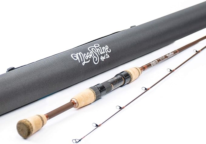 Moonshine Rod Company Fast Action Fly Fishing Rod – Carbon Fiber Graphite Rod with Zippered Travel Case – Drifter II, Vesper, Epiphany ESN, Outcast, Phantom & Rambler Series - 2WT up to 12WT Rods
