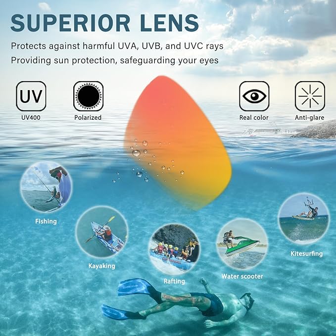 Floating Polarized Fishing Sunglasses for Men Women, Sailing Boating Gifts Beach Cool Style Glasses