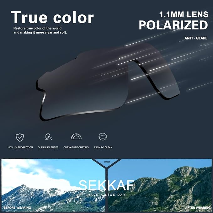 SEKKAF Polarized Sports Sunglasses for Men Women and Youth, UV400 Protection Ideal for Cycling Baseball Fishing Golf Running