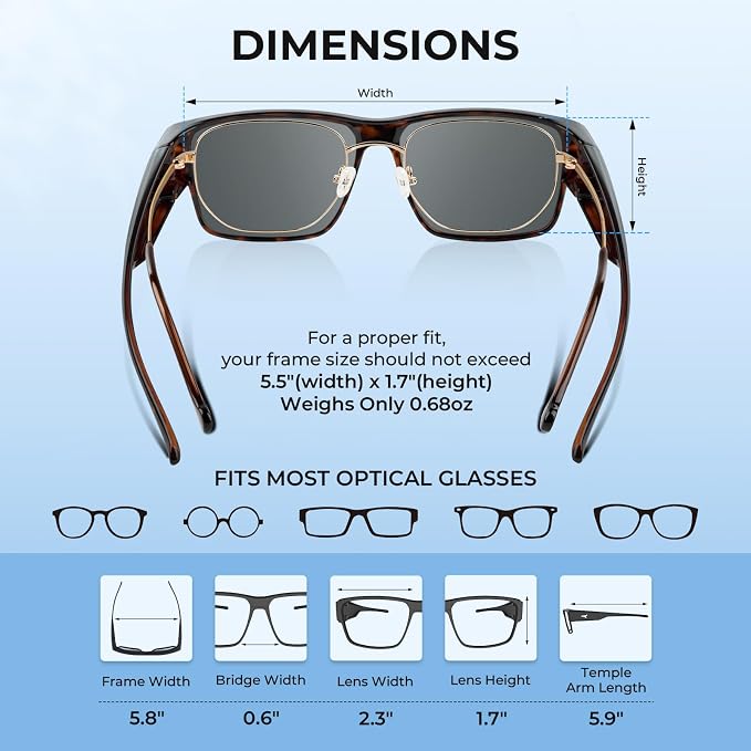KastKing Molino Fit-Over Polarized Sunglasses,UV400 Protection Ultralight Wraparound Fishing Sports Sunglasses, TAC Lenses