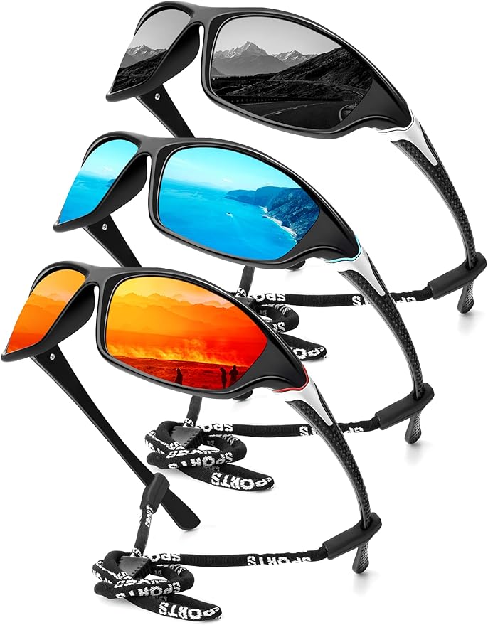 KALIYADI 4 Pack Polarized Sunglasses-Men Sports Sun-glasses: Mens Sunglasses UV Protection for Fishing Driving Cycling