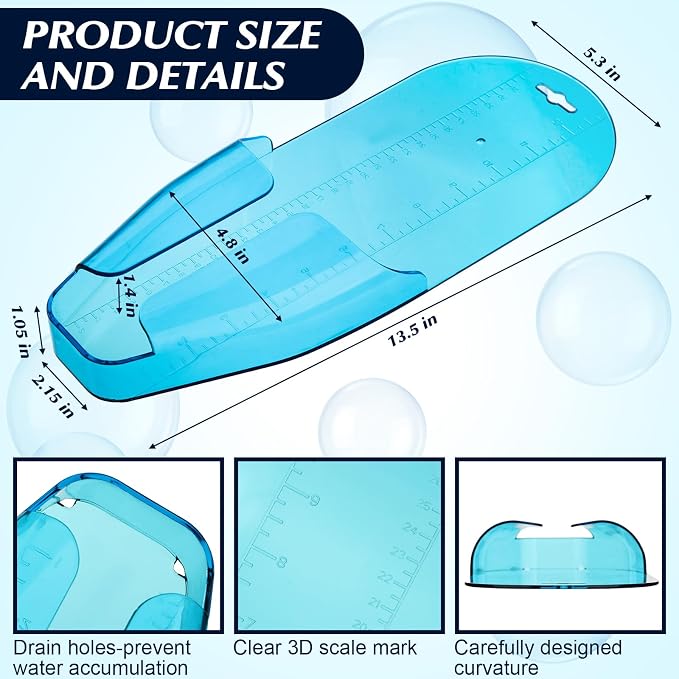 JellyArch 2 Pcs Crappie Fast Check Fish Measuring Board 13.5 x 5.3'' PC Plastic Fish Ruler Crappie Measuring Checker Bump Board Device Easy to Clean Fishing Gear Accessories, Blue and White
