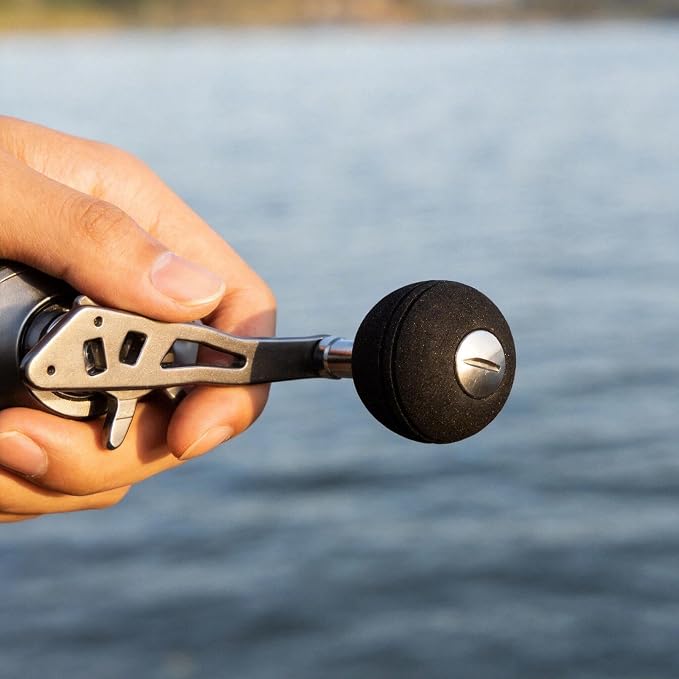 3 Pcs Fishing Reel Handle Replacement Parts, Sturdy Power Handle Knob Set for Repairing Baitcasting, Drum, and Conventional Reels. Provides Comfortable Grip for Smooth Cranking.