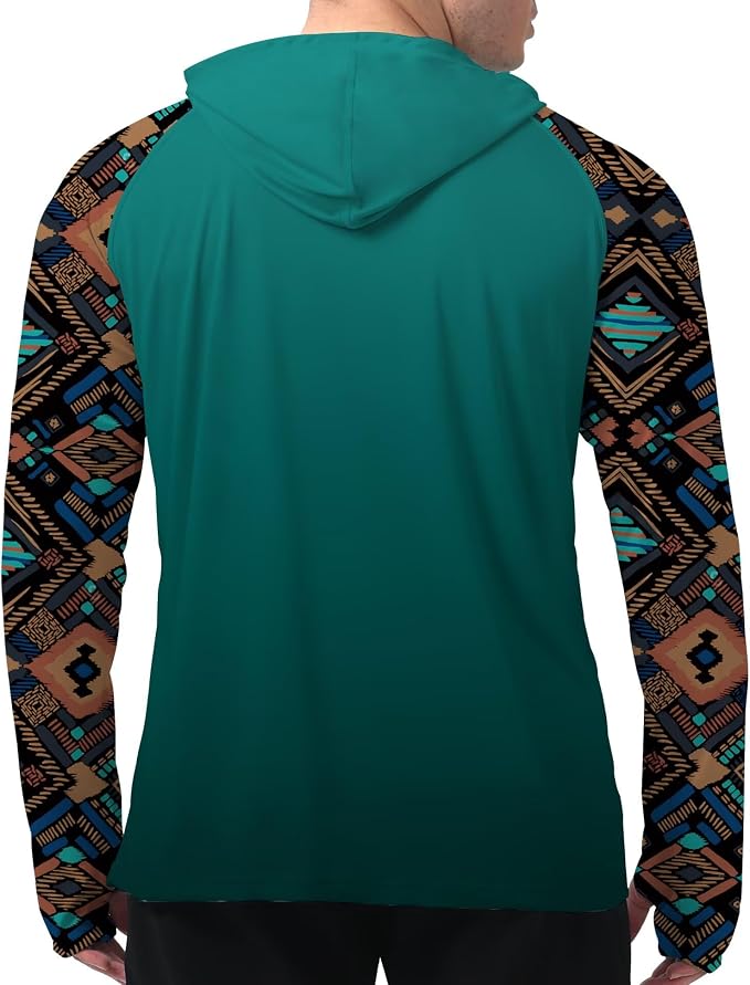 Men's UPF 50+ Sun Protection Hoodie Shirt Long Sleeve SPF Fishing Outdoor UV Hiking Lightweight Shirts