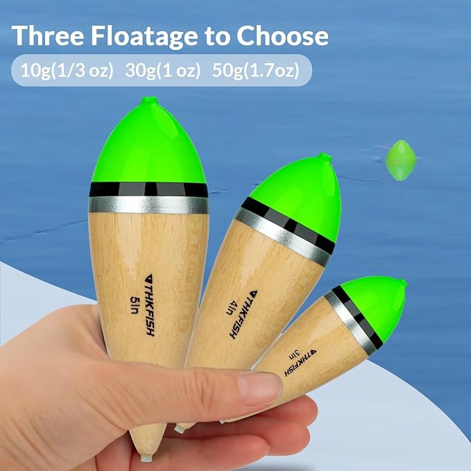 THKFISH Fishing Bobbers Slip Bobbers for Fishing Floats Bobbers for Fishing Balsa Bobbers for Steelhead Fish Float Rigs Freshwater Saltwater Floatage