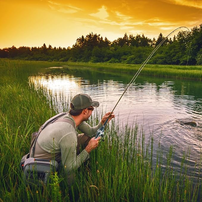 Fishing Rod, Fishing Pole Fishing Rod and Reel Combo Telescopic Fishing Rod Collapsible Rod Stainless Steel Pocket Size Tackle Portable for Beginner Adults Travel Camping Saltwater Freshwater