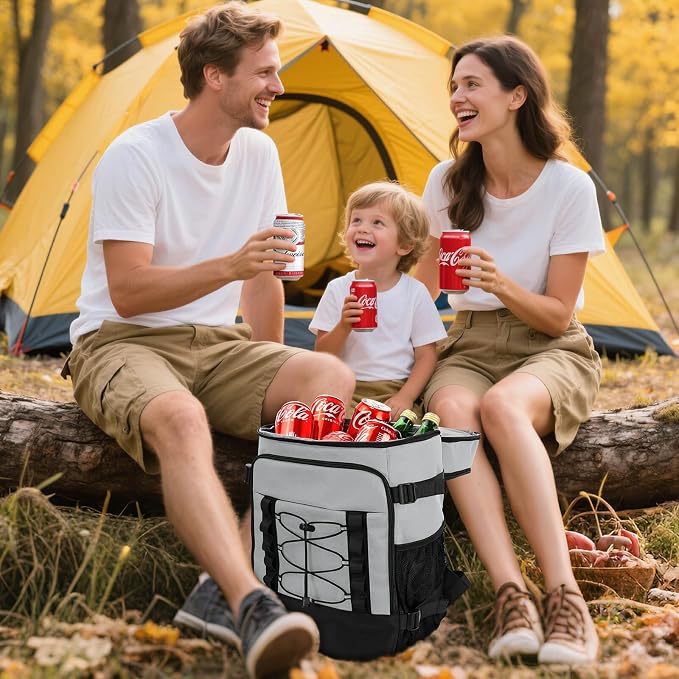MIYCOO Cooler Backpack - 40 Cans Insulated Backpack Cooler for Men & Women, Portable 2 Leak Proof Compartments Coolers Bag for Beach Travel Picnic Lunch Hiking BBQ Camping