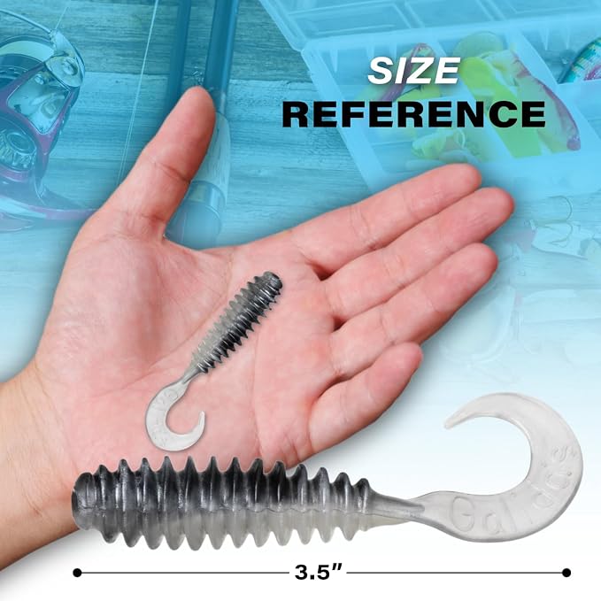 Galida's Grubz Soft Plastic Fish Bait Lures for Fishing | Fishing Bait Lure with Deep Ribs | Great for Beginners and Advanced Fishermen