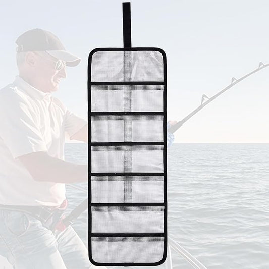 Roll Up Fishing Lure Wraps Set-Durable Lure Bag 6 Pocket PVC Protective Cover Saltwater Hook Covers Fabric Lure Protector Trolling Lure Tackle Box