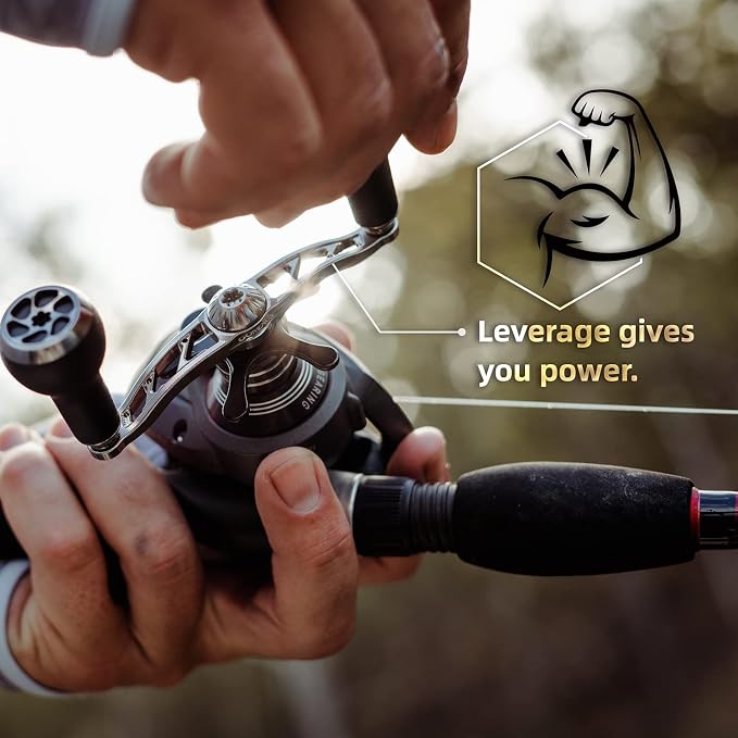 GOMEXUS Power Handle Compatible for Shimano SLX Tranx Daiwa Tatula Zillion Abu Garcia Revo 13 Fishing Baitcasting Reel Carnk Replacement Parts | Bass Fishing