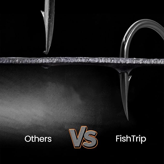 FishTrip Octopus Baitholder Fishing Hooks, 50/100pcs Bait Holder Hook Sharp Double Barbed High Carbon Steel Offset Circle Hooks Live Bait Fish Hooks for Freshwater Saltwater Size 8-5/0