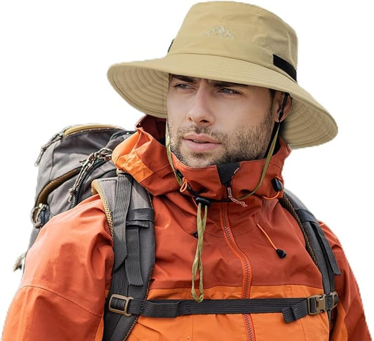 TOP-EX L/XL/XXL UV50+ Waterproof Bucket Sun Hat for Fishing Golf Hiking All-Weather Outdoor Rain Hat Stiff Brim