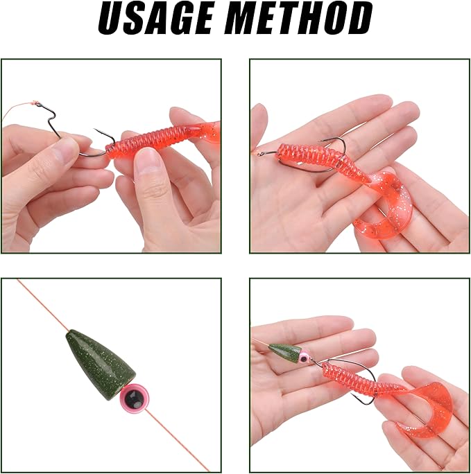 Bullet Fishing Sinkers Bass Fishing Weights Kit, 60pcs Worm Fishing Slip Weights Painted Pitching Flipping Weight Worm Weights for Bass Fishing Texas Rig Carolina Rig