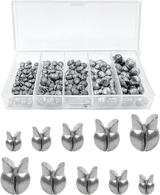 YOTO Removable Split Shot Fishing Weights Sinkers Kit, Reusable Duckbill Open Mouth Lead Sinker, Soft Fishing Sinkers & Weights for Freshwater Bass Trout