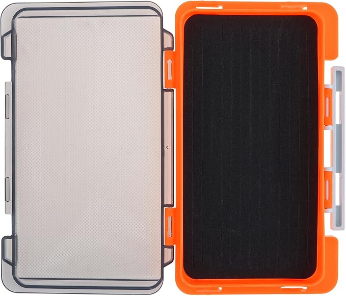 Fishing Tackle Box Slit Foam Case, Super Slim Fishing Lures Jig Box Hooks Spinners Spoons Storage Tackle Tray, (6.8 * 3.8 * 0.8inch) (Orange)