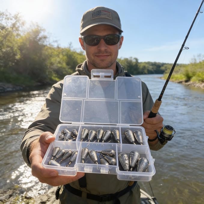 Fishing Weights Sinkers Kit Bass Casting Weights Drop Shot Weights with Swivel for Freshwater Saltwater Catfish Weights