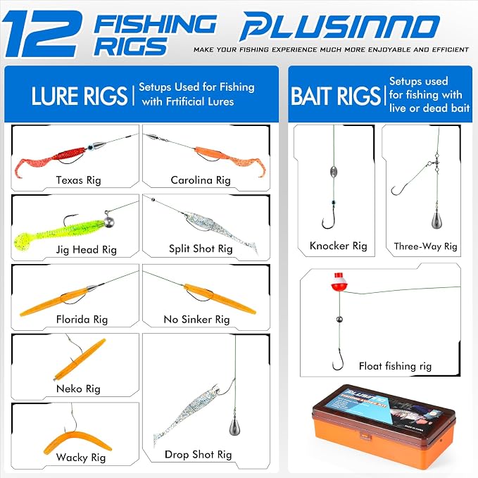 PLUSINNO 353/404 PCS Fishing Lures, Upgrade Fishing Tackle Box with Tackle Included, Crankbaits, Hooks, Weights, Other Accessories, Fishing Lure Bait Gear Equipment Kit Gift for Men Freshwater Bass