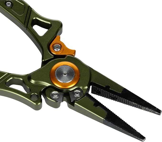 Line Cutterz Elite Saltwater Fishing Pliers, Patented Ceramic Braid and Line Cutter, Hook Remover, Sheath and Lanyard | Integrated Ceramic Blade Cutting Slot In Handle