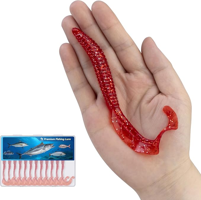 Clearance Bionics-Designed Durable Soft Plastic Fishing Lures Kit with Bonus Accessories, 3/4/5/6 Inch, 9-Type Lifelike Swimbaits in One Gear Set Included Tackle Box for Bass