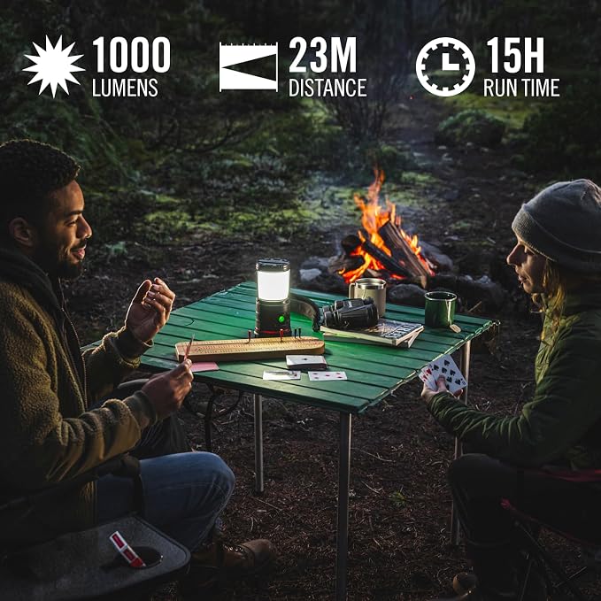 COAST EAL30R 1000 Lumen Rechargeable Emergency Camping Lantern with Warm, Day, Red & Red Flashing Mode, Foldeable Handle, 15 Hours of Runtime