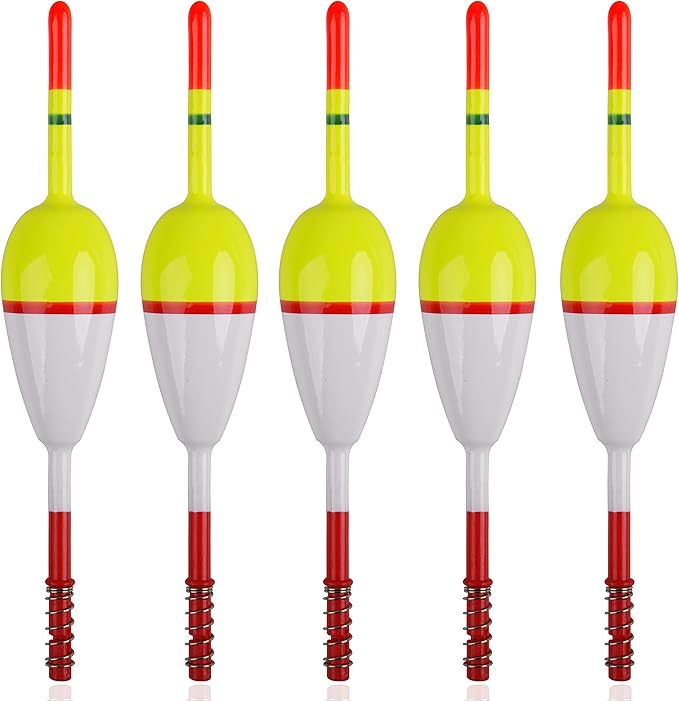 SILANON Wood Slip Bobbers Fishing Floats and Bobbers Spring Oval Stick Slip Floats for Crappie Catfish Trout Panfish Walleyes Fishing 5/10pcs