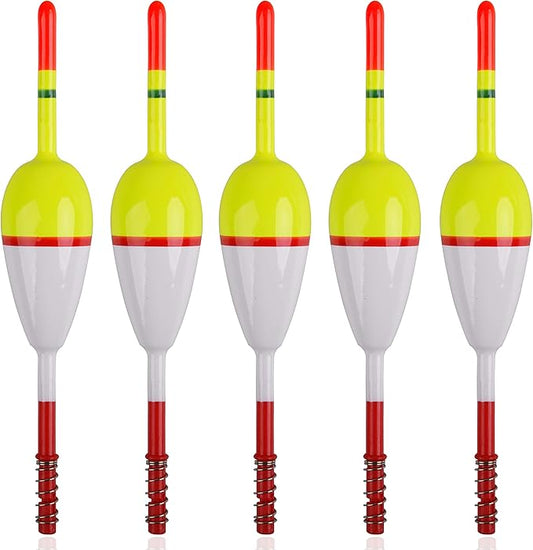 SILANON Wood Slip Bobbers Fishing Floats and Bobbers Spring Oval Stick Slip Floats for Crappie Catfish Trout Panfish Walleyes Fishing 5/10pcs