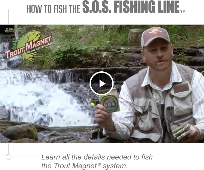 Trout Magnet Trout S.O.S. Fishing Line - 2lb Test, 350 Yard Spool, .16mm Diameter - The Strongest Light Invisible Fishing Line - Made in the USA with Smooth Copolymer for Kink-Free Tangle-Free Fishing