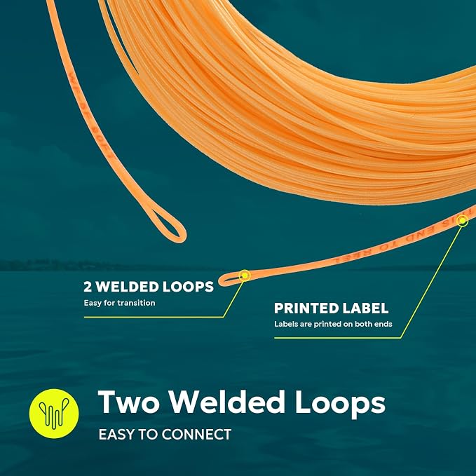 SF Fly Fishing Line with Two Welded Loops Weight Forward Floating Fly Lines Trout 90FT WF2 3 4 5 6 7 8 9F Multi-Color Freshwater