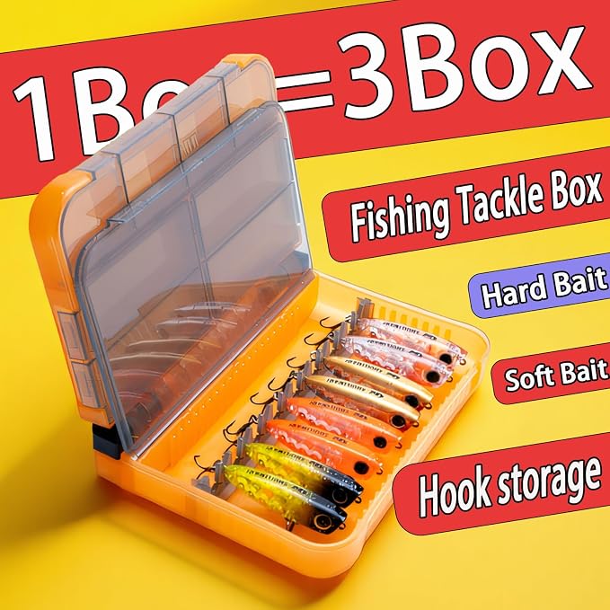 5 Pack Mini Plastic Tackle Boxes for Small Tackle Box Organizer, Ideal for Fishing Storage Containers, Kayak Fly Boxes Large