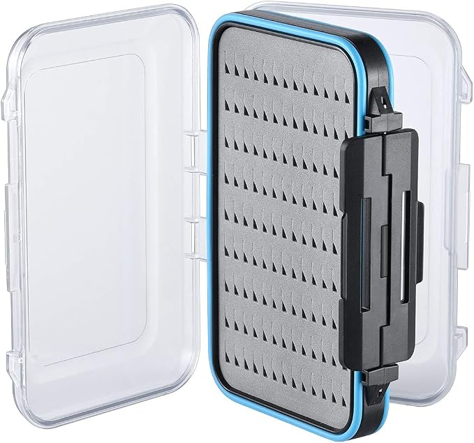 Fly Fishing Box Two-Sided Waterproof Lightweight Fly Box Easy Grip Transparent Lid Fly Fishing Lures Box Multiple Sizes