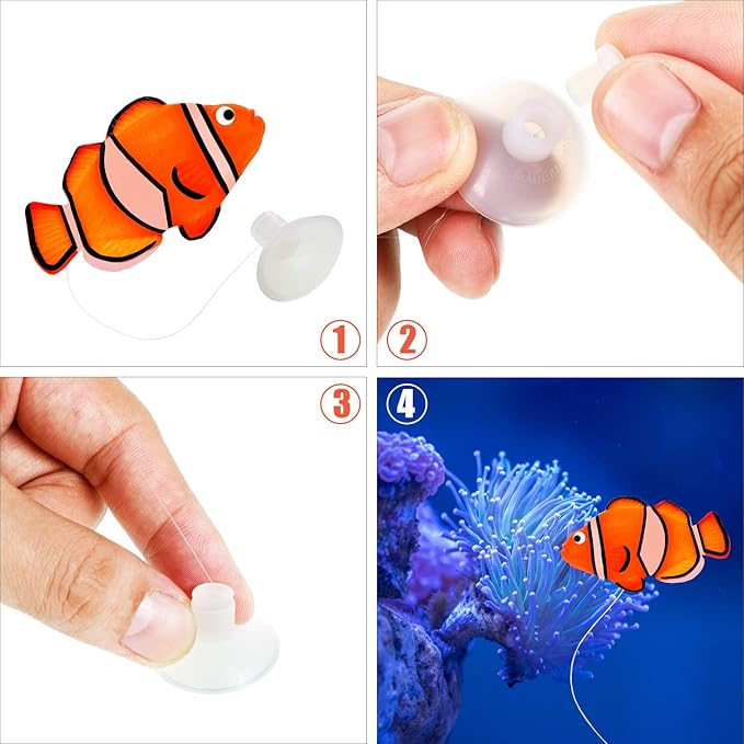 Weewooday 7 Pieces Artificial Fish Colorful Fake Fish Glowing Effect Aquarium Decor Floating Ornament for Tank Decoration(Classic Color)
