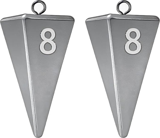 Pyramid Sinkers Fishing Weights, Saltwater Fishing Sinkers for Surf Fishing Gear Tackle - 1oz, 2oz, 3oz